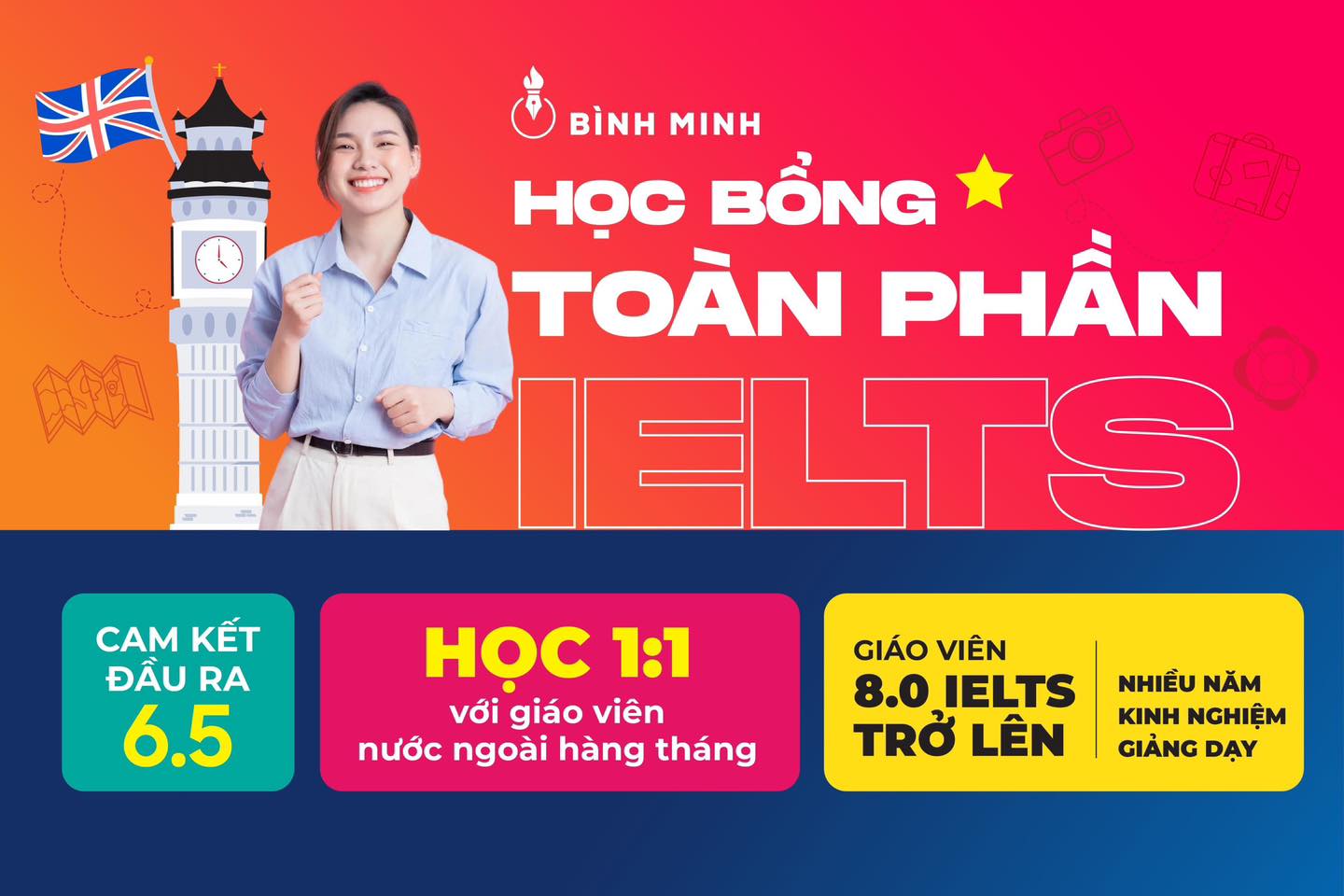 CƠ HỘI NHẬN HỌC BỔNG TOÀN PHẦN KHÓA HỌC IELTS