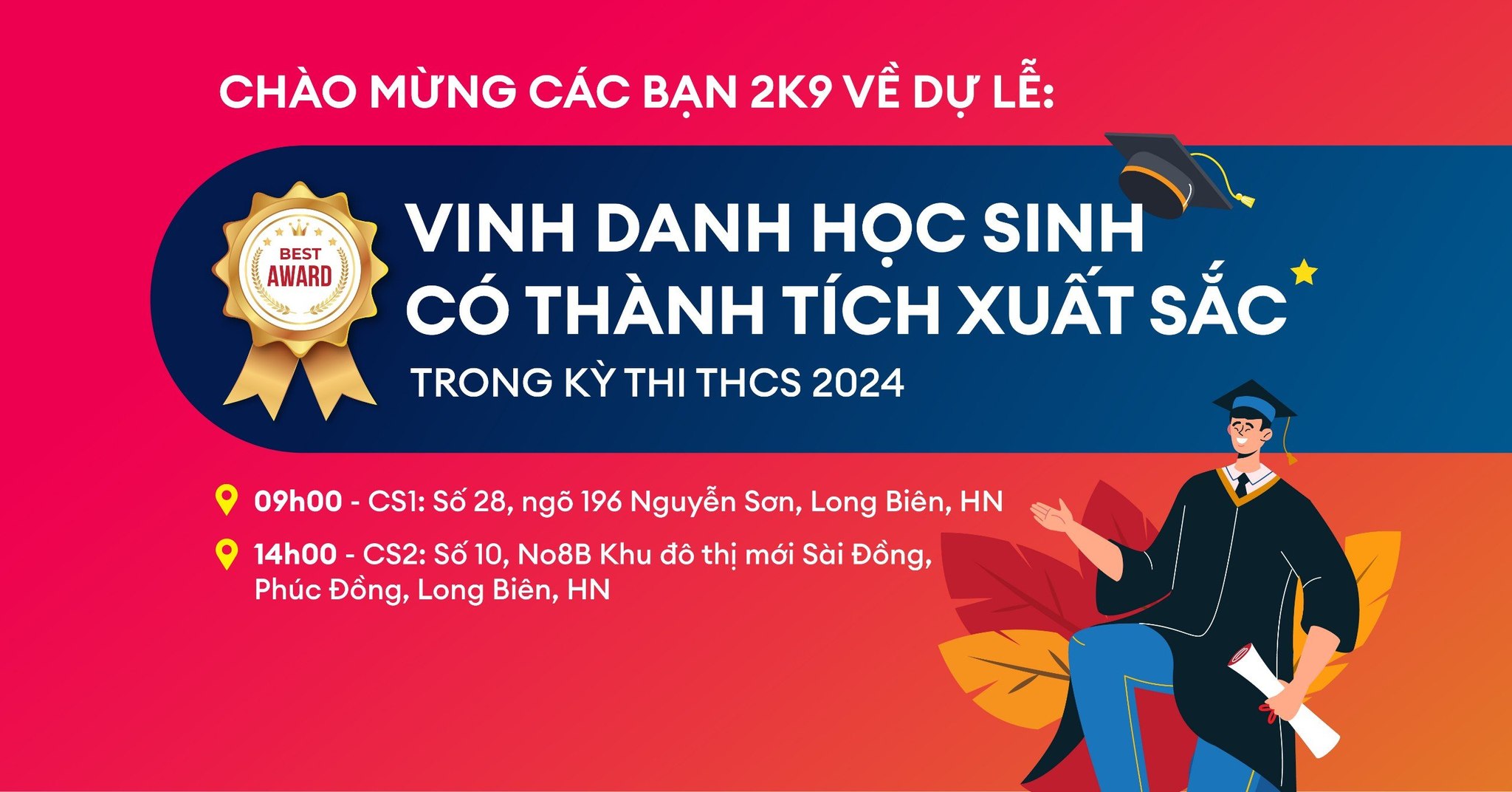 VINH DANH HỌC SINH 2K9 CÓ THÀNH TÍCH XUẤT SẮC TRONG KÌ THI THCS 2024 BÌNH MINH